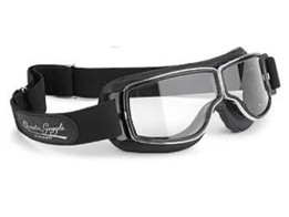 Aviator-Brille T2 klar, schwarz, mit Chromrahmen