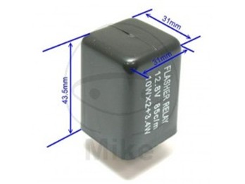Blinkerrelais 3 pol/12V/2X10W+3,4W Japanhalterung mit Gummibef.