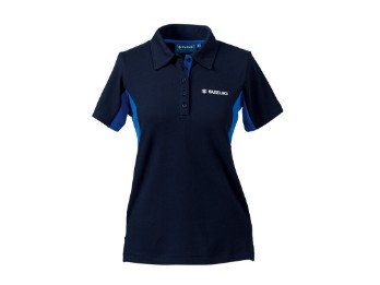 Suzuki Team Polo Shirt Damen blau/dunkelblau