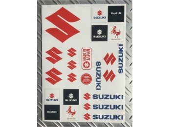 A-4 Stickerbogen mit verschiedenen Suzuki Logos