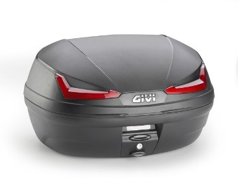 E455 Simply IV Monolock Topcase, mit Platte, roten Reflektoren
