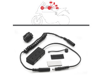 Power USB HUB 12V mit Befestigungsm aterial, Kabel-Buchse un