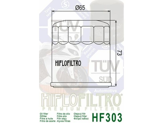 1000522, Ölfilter Hiflo 73 mm hoch
