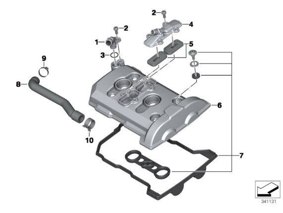 11 12 7 689 563, Ventildeckel Motorbelüftung O-Ring