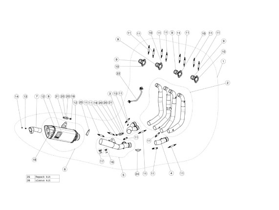P-TT7731, Akrapovic Nietband Hexagonal-Topf