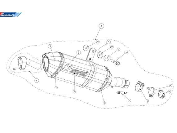 V-TUV098, Akrapovic db-Eater Hexagonal-Topf