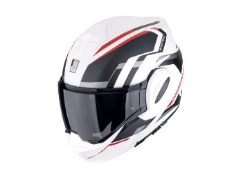 Klapphelm Scorpion EXO Tech Evo Furio matt white black red