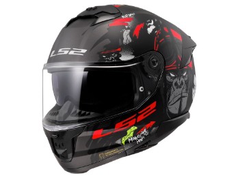 Integralhelm LS2 FF808 Stream 2 Angry Monkey matt black red