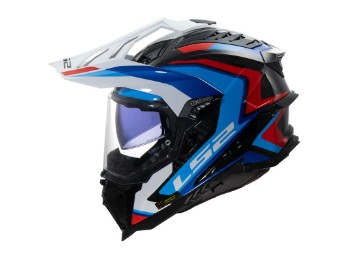 Endurohelm LS2 MX701 Carbon Explorer Frontier II white blue
