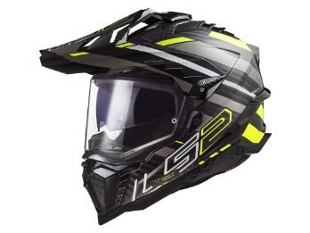 Endurohelm LS2 MX701 Carbon Explorer Edge black yellow titan