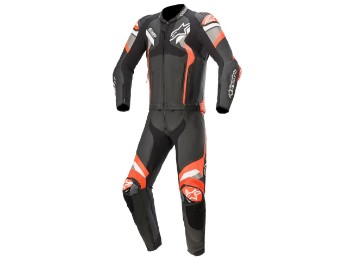 Alpinstars Lederkombi ATEM V4 2tlg. BLACK MID GRAY RED FLUO