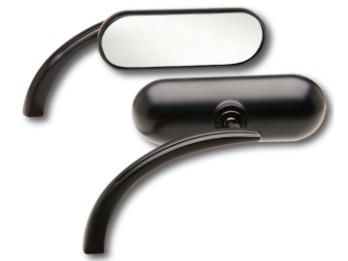 Schwarze Ness-Tech Micro Spiegel, Mini Oval, links