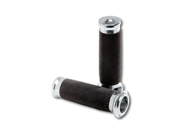 Contour Grips Black Chrome 1" Throttle By Wire 