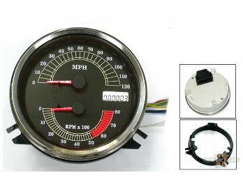 Electronic 4 1/2" Speedo-Revmeter with mph Gauge - S/T 99-03