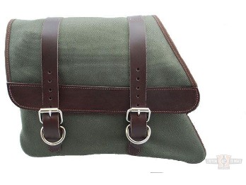 1982-2003 Sportster Canvas Left Sid e Saddle Bag - Army Green