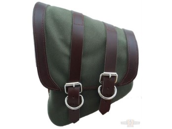 All HD Softail Canvas Left Side Sad del Bag - Green Army