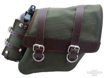All HD 96-UP Dyna Canvas Right Side Saddle Bag with Fuel Bottle