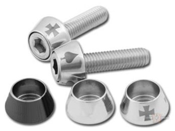 Cover für Riserschrauben, 3/8" Alu schwarz, Iron Cross