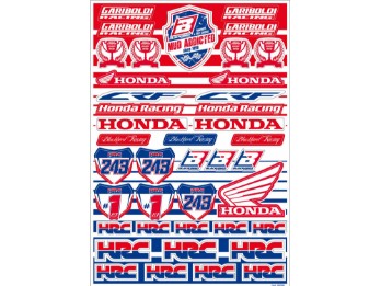 Aufkleberbogen Stickerbogen Honda HRC Racing Kit 50x35cm