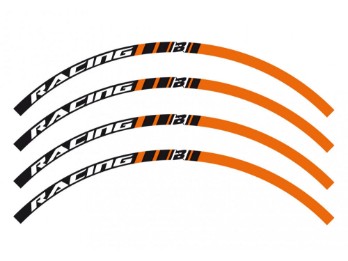 Felgenrand- Felgenringaufkleber Racing orange für 17" 18" 19" 21"