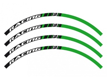 Felgenrand- Felgenringaufkleber Racing grün für 17" 18" 19" 21"