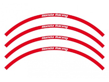 Felgenrand- Felgenringaufkleber Racing rot Honda für 17" 18" 19" 21"