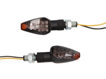 LED-Blinkerset "PEAK Dark" 12V/2W M10 kurz schwarz