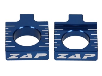 ZAP Achsblöcke Kettenspanner passt an Suzuki RM-Z 250 ab07 450 ab06 blau