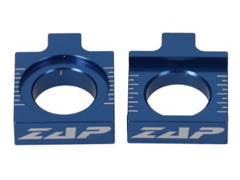 ZAP Achsblöcke Kettenspanner passt an Kawasaki KX 125 250 250F 450F blau