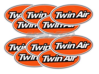 Twin Air Oval Decal Aufkleber Sticker-Set 82x42mm orange/weiß/schwarz 10 Stück