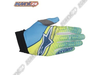 ALPINESTARS Aviator Gloves 2017 Handschuhe gelb/cyan/dunkelblau