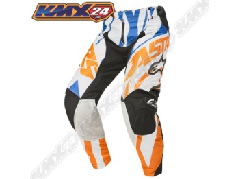 Alpinestars Techstar Motocross MX Enduro Hose orange/weiß/blau
