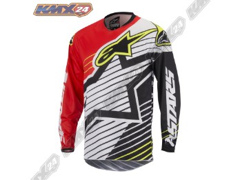 Alpinestars Racer Braap Jersey Motocross Shirt rot/weiß/schwarz