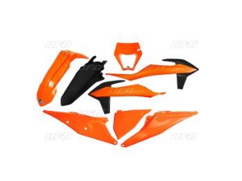 UFO Plastikkit passt an KTM EXC EXC-F XC-W 125 250 300 350 450 500 ab20 orange/schwarz