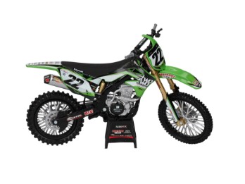 NEW RAY Modellmotorrad Modell Bike Kawasaki KX 450 F Chad Reed #22 Maßstab 1:12