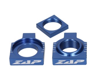 ZAP Achsblöcke Kettenspanner passt an KTM SX SMR SXF 125 250 350 450 ab13 blau