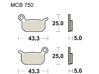 MCB 750 SI Bremsbeläge passt an KTM SX 50 65, Husqvarna CR TC 50