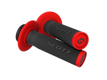 Scott SX II Lock On Grips Lenker Griffe+Cam Set black/red