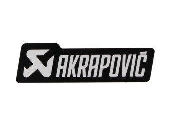 Akrapovic Auspuffsticker Aufkleber 44x150mm hitzefest schwarz/silber