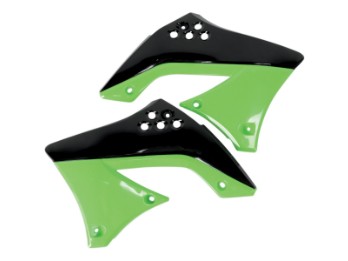 UFO Kühlerspoiler passt an Kawasaki KX 450F 10-11 schwarz/grün OEM