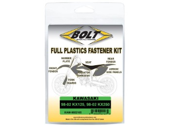 Bolt Schraubenkit Plastikteile passt an Kawasaki KX 125 98-02 250 98-02