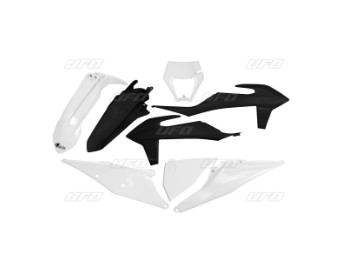 UFO Plastikkit passt an KTM EXC EXC-F XC-W 125 250 300 350 450 500 ab20 weiß/schwarz