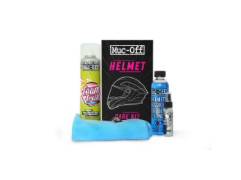 MUC-OFF Helm Pflegeset Helmreinger Visierreiniger 4 teilig Helmet Care Kit