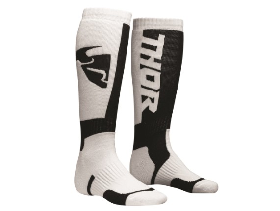 Thor Youth MX Socks Motocross Enduro Kniestrümpfe Socken weiß/schwarz 