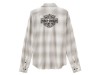 96274-26VW/000S, SHIRT-WOVEN,LIGHT GREY/BLUE PL