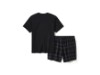 96469-25VM/000M, PAJAMA SET-KNIT/WOVEN,BLACK