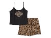 96618-26VW/000S, PAJAMA SET-KNIT,BLACK/BROWN