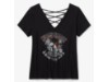 96649-25VW/002S, TEE-KNIT,BLING,LACE BK,HD AFTE