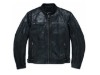 98122-17EM/000L, JACKET-LEA,REFLECTIVE SKULL,BL