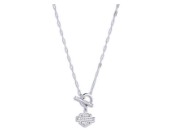 Kette "Harley-Davidson® Women's 16 in. Bar & Shield Logo Toggle Pendant Necklace, Silver"